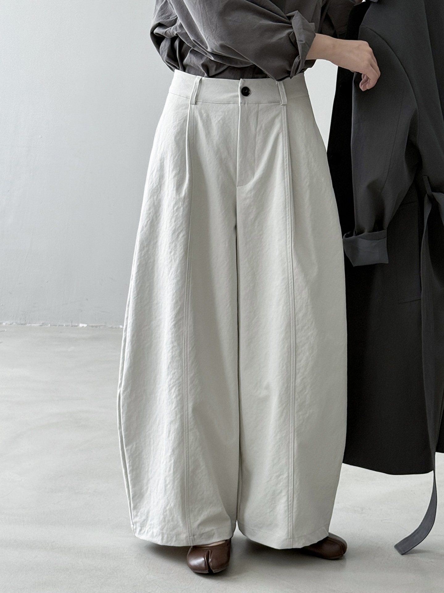 Autumn New Korean Minimalist Curved Pants Women Loose Casual Pants Relaxed Wide Leg Pants - Image 3